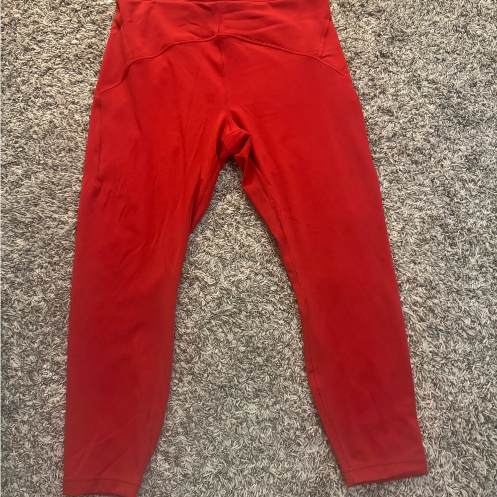Lululemon Athletica Instill High Rise Red Leggings